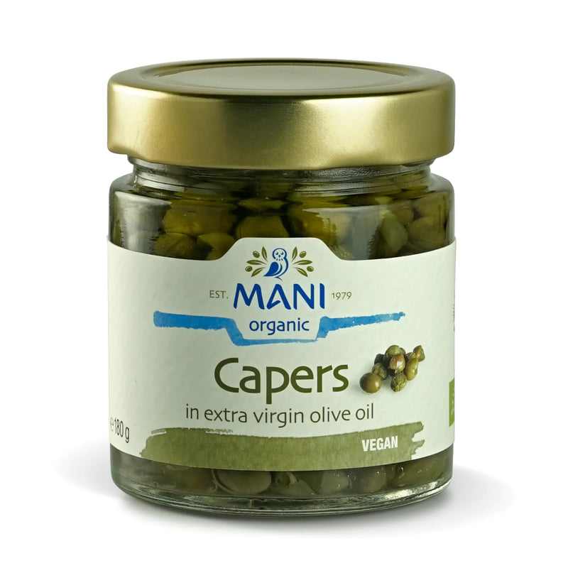 Organic Capers Capers in Extra Virgin Olive Oil - Mani - 180g