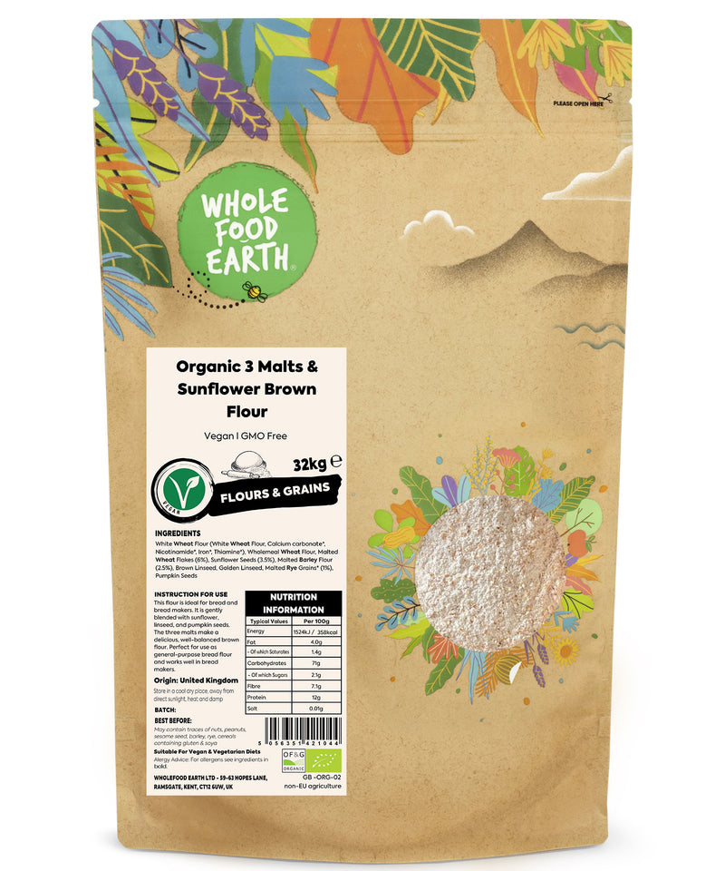 Organic 3 Malts & Sunflower Brown Flour