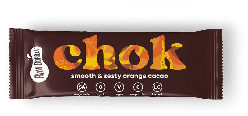 Chok Smooth & Zesty Cacao Bar - 35g - Raw Gorilla