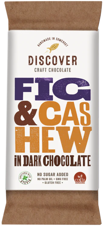 Fig and Cashew in Dark Chocolate - 50g - Discover Chocolate