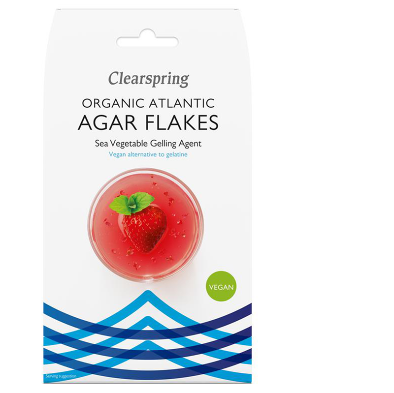Organic Atlantic Agar Flakes - Sea Vegetable Gelling Agent - 30g - Clearspring