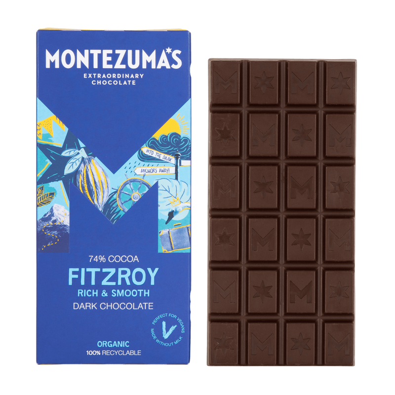 Montezuma's FitzRoy 74% Dark Organic Chocolate - 90g