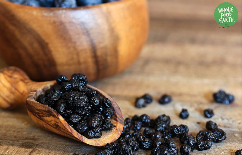 Wholefood Earth: Dried Blueberries | GMO Free | Vegan | Dairy Free - Wholefood Earth® - 5056351401664